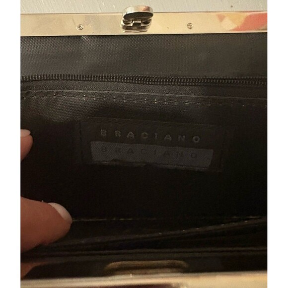 Braciano Clutch Wallet Multicolored Paisley Design Vinyl Clasp Closure. - Picture 4 of 4